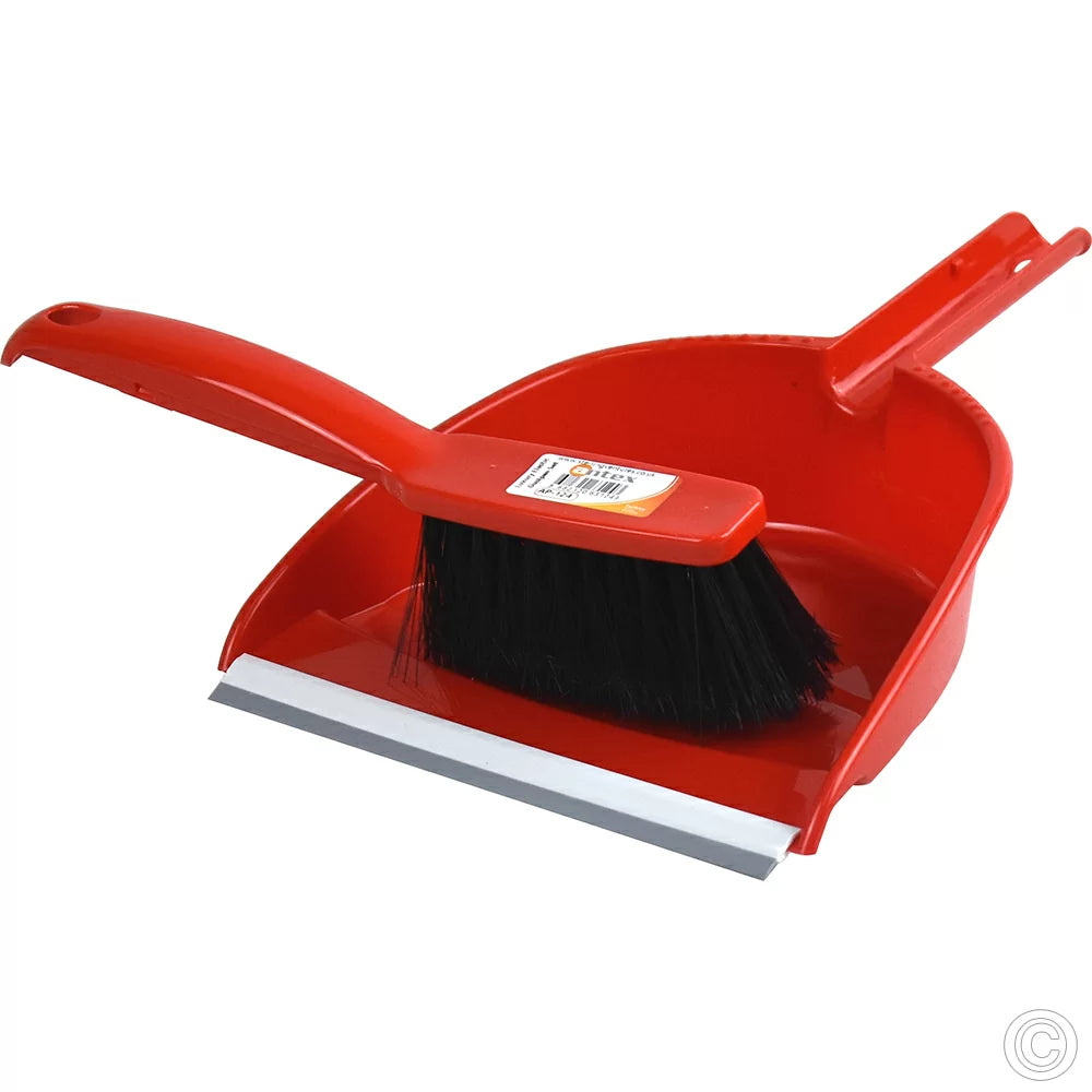 Plastic Dustpan and Brush Set 23 x 30 cm Assorted Colours AP124 / ST01240 (Parcel Rate)