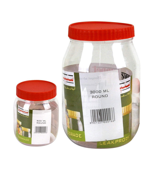 Plastic Kitchen Pet Food Storage Jar 3 Litre + 0.5 Litre ST5135 (Parcel Rate)