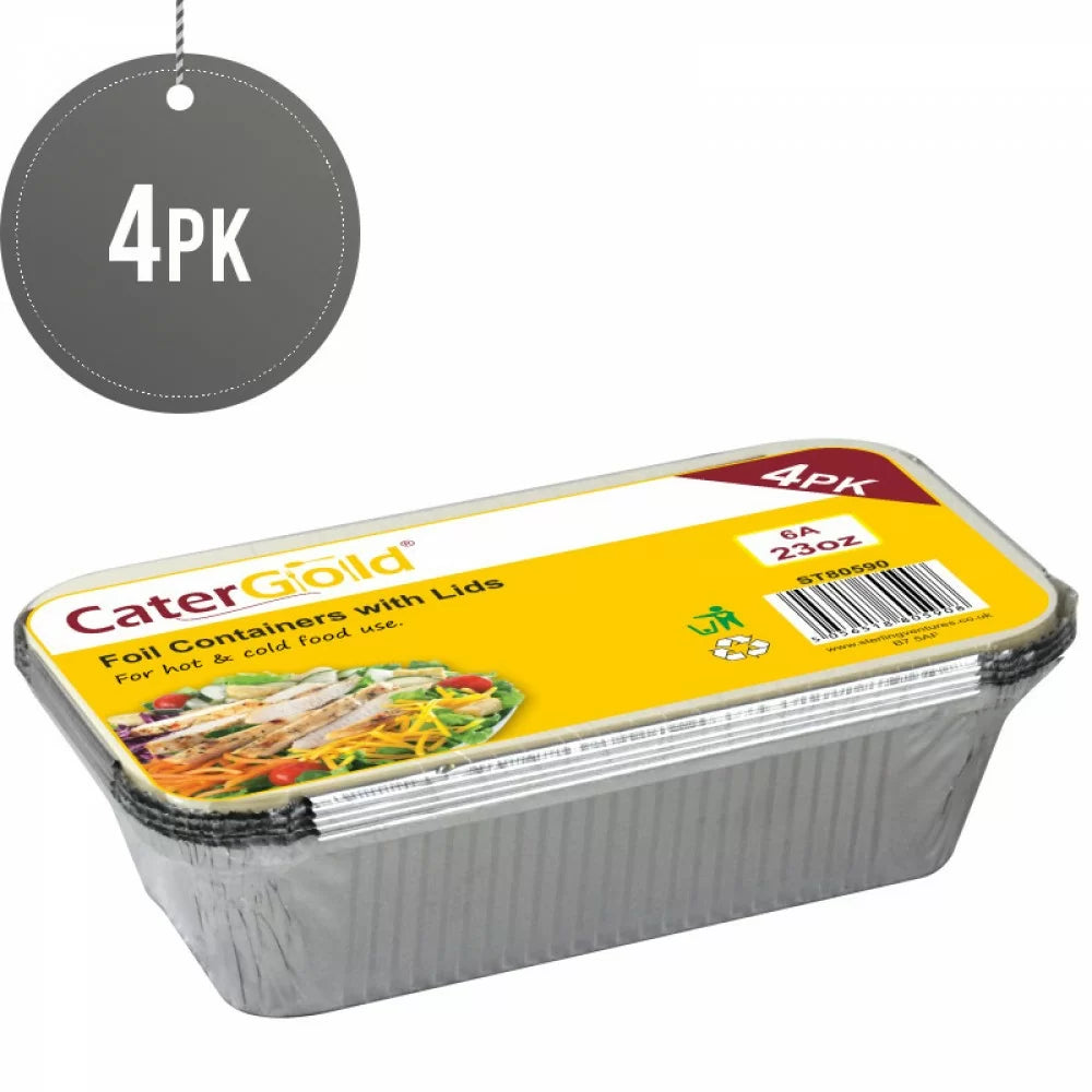 CaterGold Aluminium Foil Food Containers 23oz Pack of 4 ST80590 (Parcel Rate)