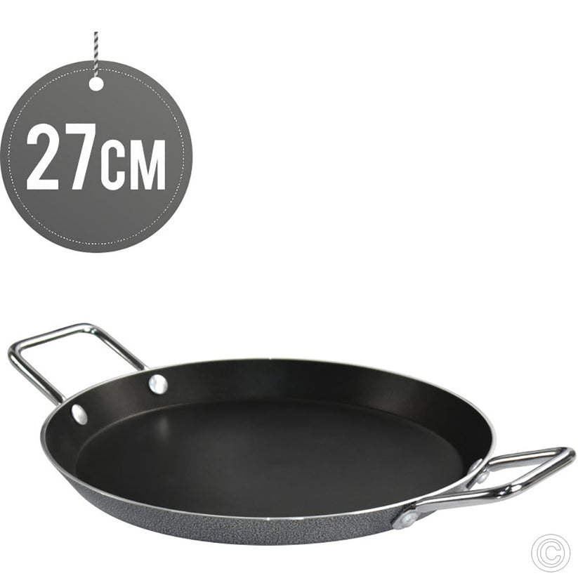 ASHLEY Non Stick Paella Pan 27cm Steel Handles STB0042 STK27 (Parcel Rate)