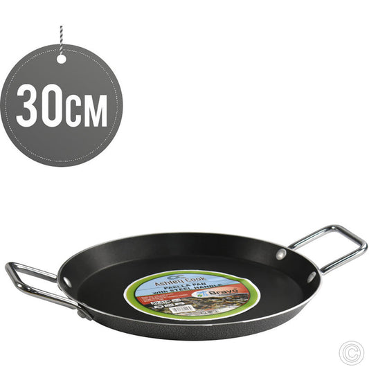 ASHLEY Non Stick Paella Pan 30cm Steel Handles STB0043 STK30 (Parcel Rate)