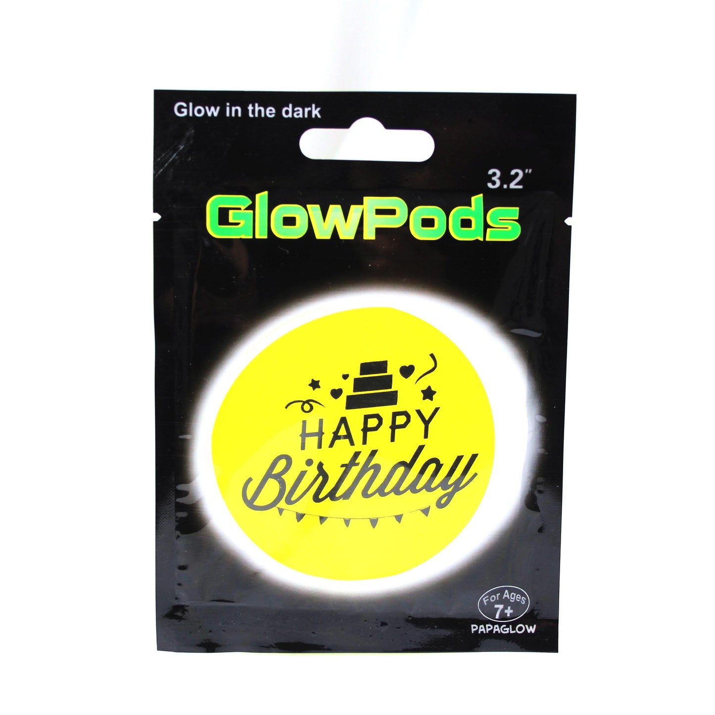 Glow In The Dark Round Sticker Glow Pod 3.2" Assorted Designs 5265 (Parcel Rate)