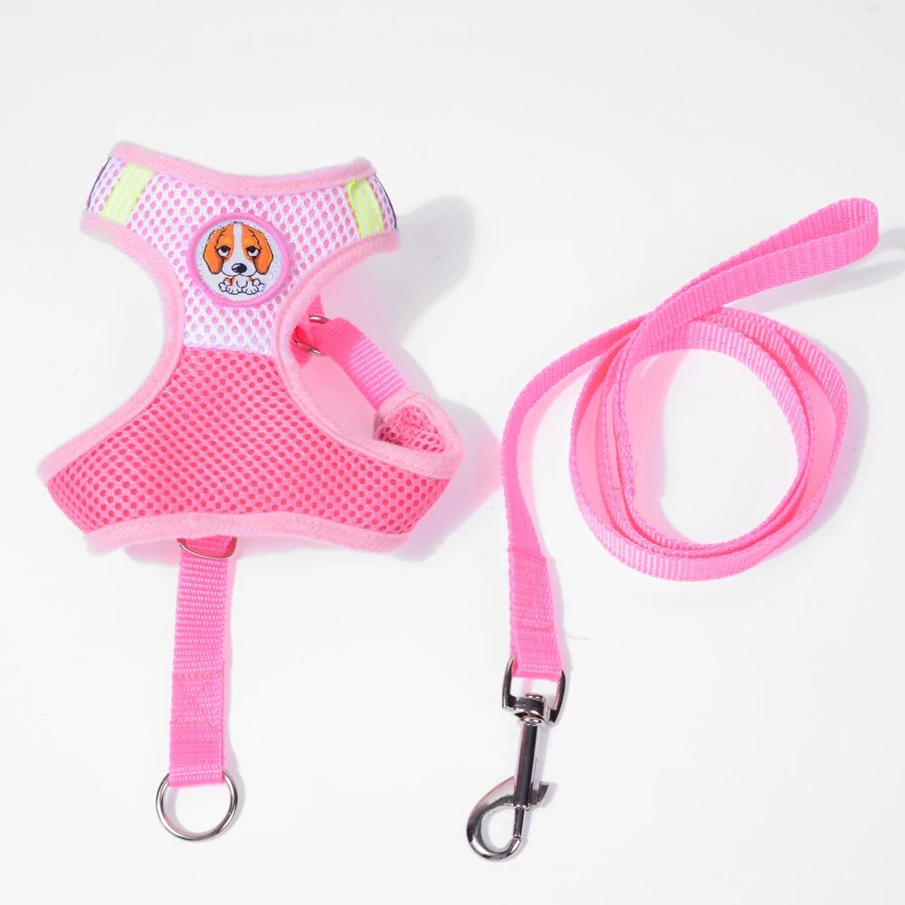 Dog Leash Reflective With Soft Harness Vest Size Large Assorted Colours 93cm 6710L (Parcel Rate)