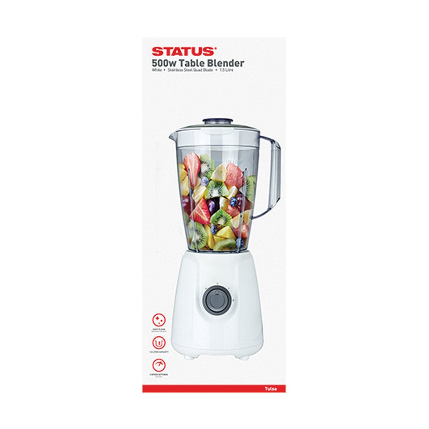 Status TULSA Speed Table Blender 2 Variable Speed Blender 1.5 Litre TULSA1PKB4 (Parcel Rate)