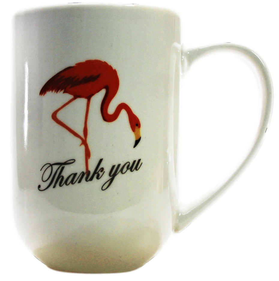 Thank you Mug With Flamingo Kitchen Mug Assorted Designs 14 x 9 x 14 cm MG013 (Parcel Rate)