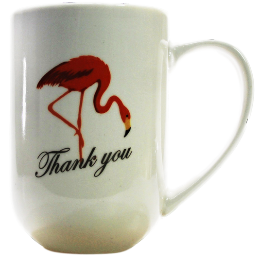 Thank you Mug With Flamingo Kitchen Mug Assorted Designs 14 x 9 x 14 cm MG013 (Parcel Rate)