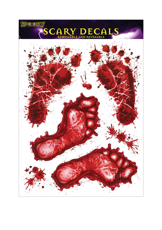 Halloween Scary Festive Blood Decal Stickers Bloody Prints Window Stickers V41106 (Large Letter Rate)