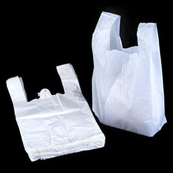 500 Piece Premium Jumbo White Plastic Carriers Shopping Bags 14 x 22 x 23" WP1 (Parcel Rate)