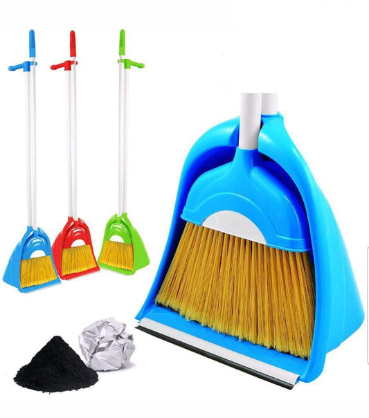 Long Dustpan and Brush Assorted Colours Y420 (Parcel Rate)