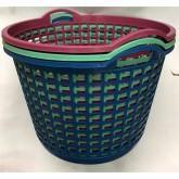 Round Plastic Laundry Basket Assorted Colours H2541 (Big Parcel Rate)