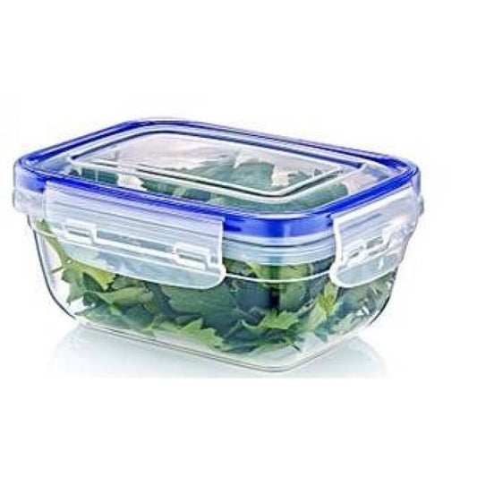 Clear Plastic Quality Air Tight Rectangular Containers With Lid Microwave Safe 400ML (Parcel Rate)