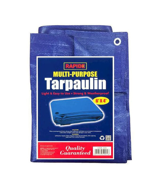 Blue Multipurpose Use Tarpaulin Light Easy and Strong Waterproof Tarpaulin 6'x 4' 2025 (Parcel Rate)