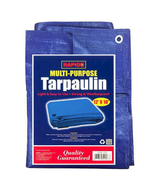 Blue Multipurpose Use Tarpaulin Light Easy and Strong Waterproof Tarpaulin 12' x 18' 2028 (Parcel Rate)