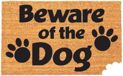 Coir Door Mat Beware Of The Dog 0356 A  (Parcel Rate)