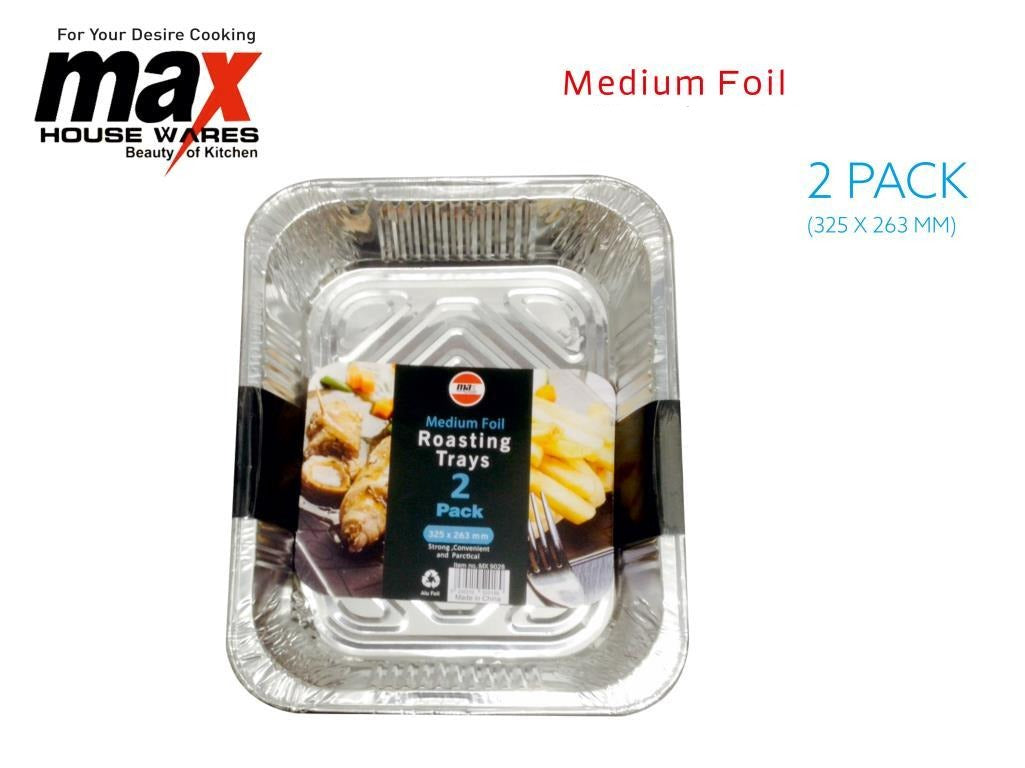 Disposable Aluminium Foil Roasting Tray 325 x 263 mm Pack of 2 MX6009 (Parcel Rate)