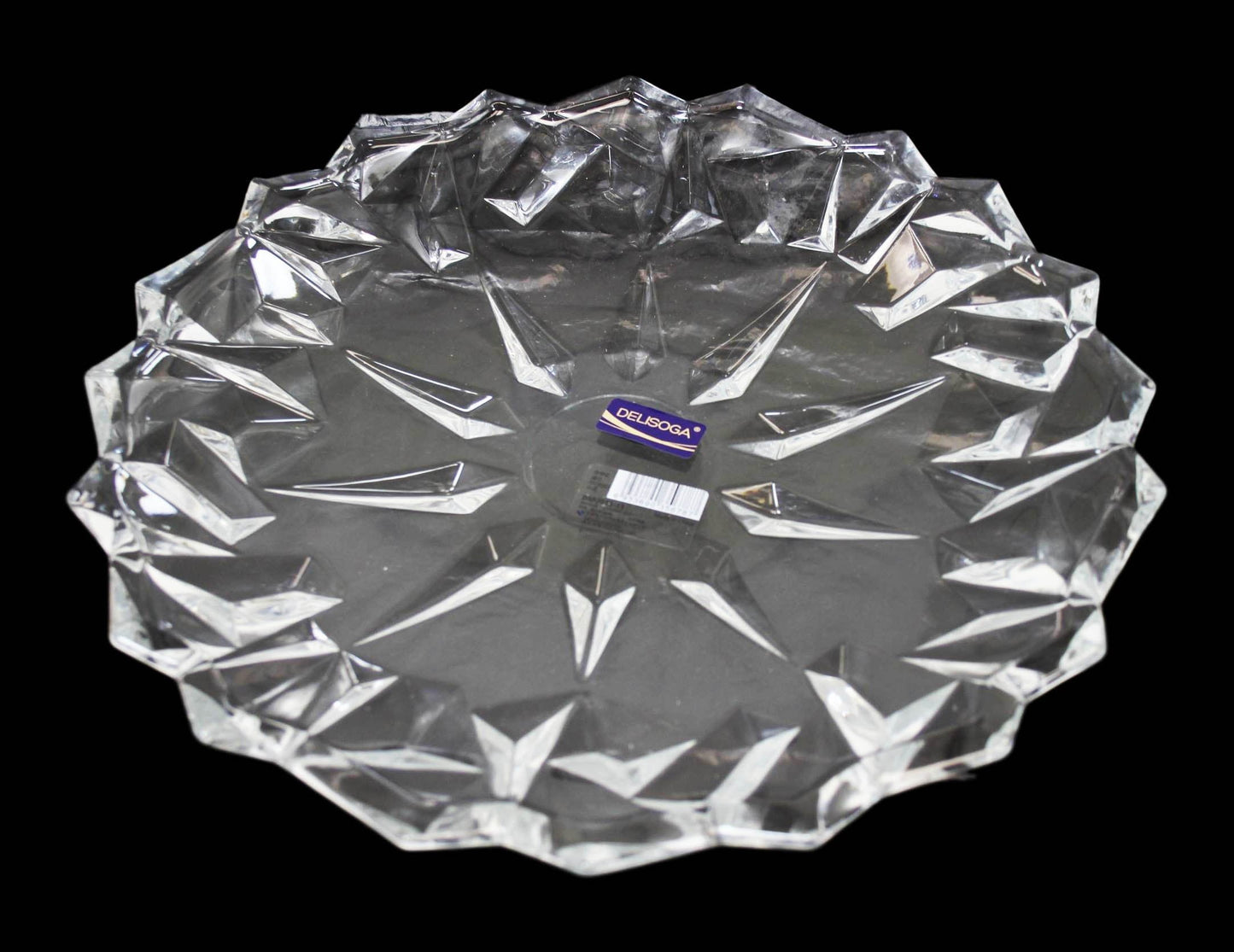 Crystal Cut Glass Serving Tray 33cm DL006 (Parcel Plus Rate)