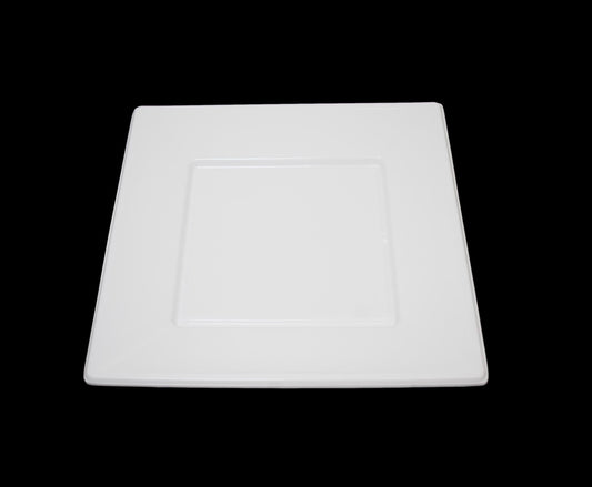 9" Disposable White Plastic Square Plate Pack of 6 MX8043 (Large Letter Rate)