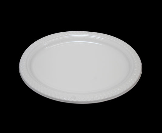 12" Disposable White Plastic Oval Plate Pack of 6 MX8017 (Large Letter Rate)