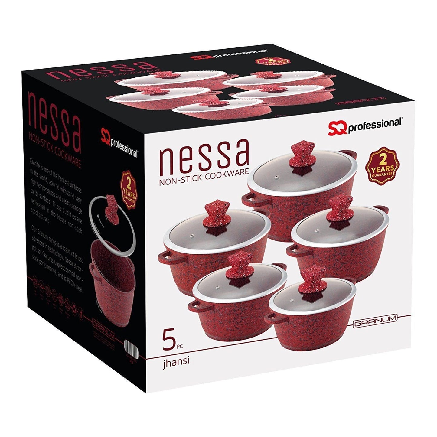 SQ Nessa Granum Stockpot Set of 5 Jhansi Red 2473 / 5775 (Big Parcel Rate)