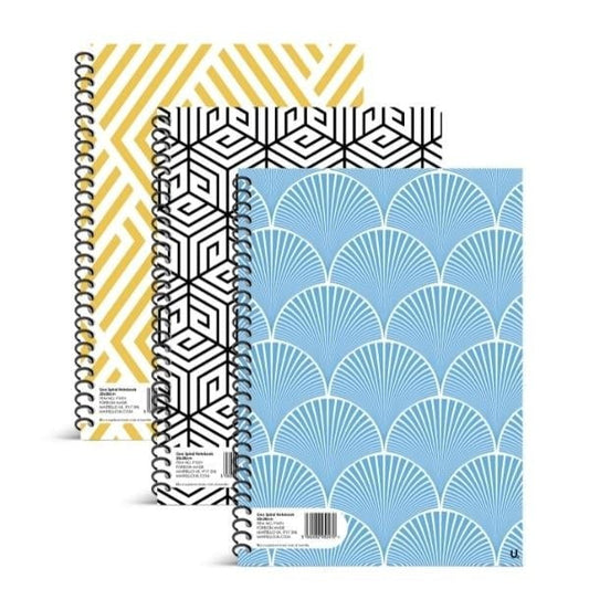 Geo Spiral Notebook 20 x 28cm School Assorted Designs P1074 A  (Parcel Rate)