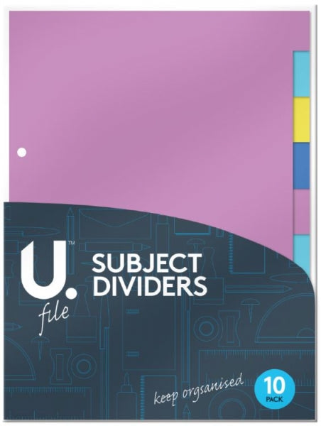 Paper File Subject Dividers Pack of 10 P2090 (Large Letter Rate)