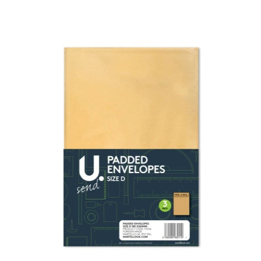 Padded Envelopes Size D 200 x 265 mm Pack of 3 P2216 (Parcel Rate)