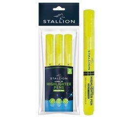 Highlighters, 3pk Yellow Assorted Designs P3062 (Parcel Rate)