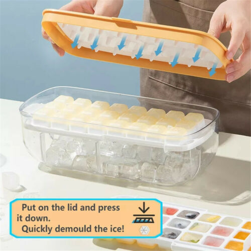 Ice Cube Tray Maker Box Mould With Container 16cm x 29cm 620g 6705  (Parcel Rate)