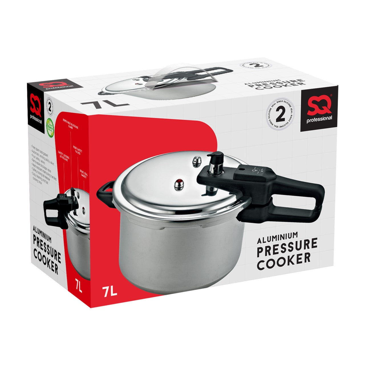 SQ Professional Aluminium Pressure Cooker 7 Litre 10045 (Big Parcel Rate)