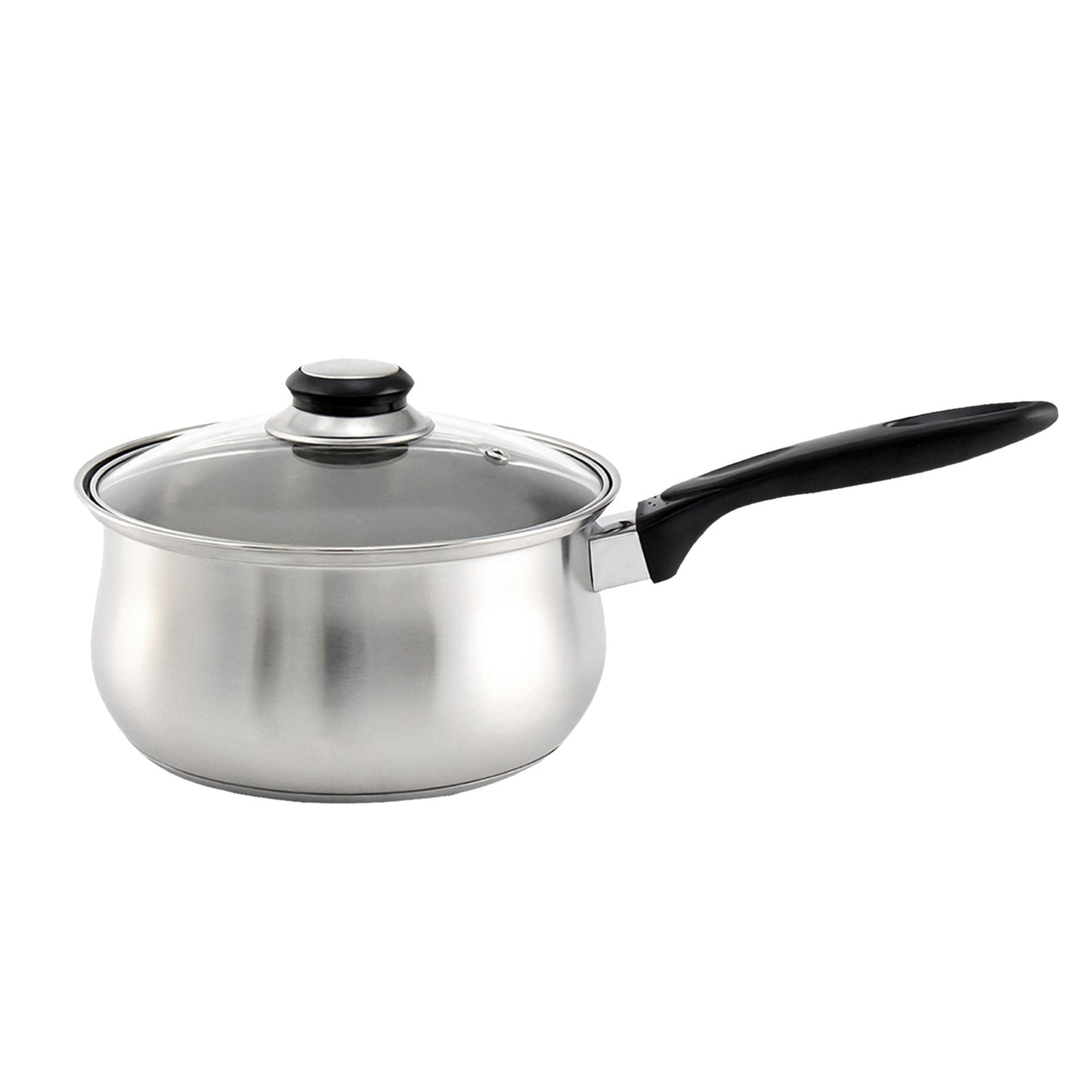 SQ Professional Lustro Stainless Steel Saucepan Set of 3 Black 10658 (Big Parcel Rate)