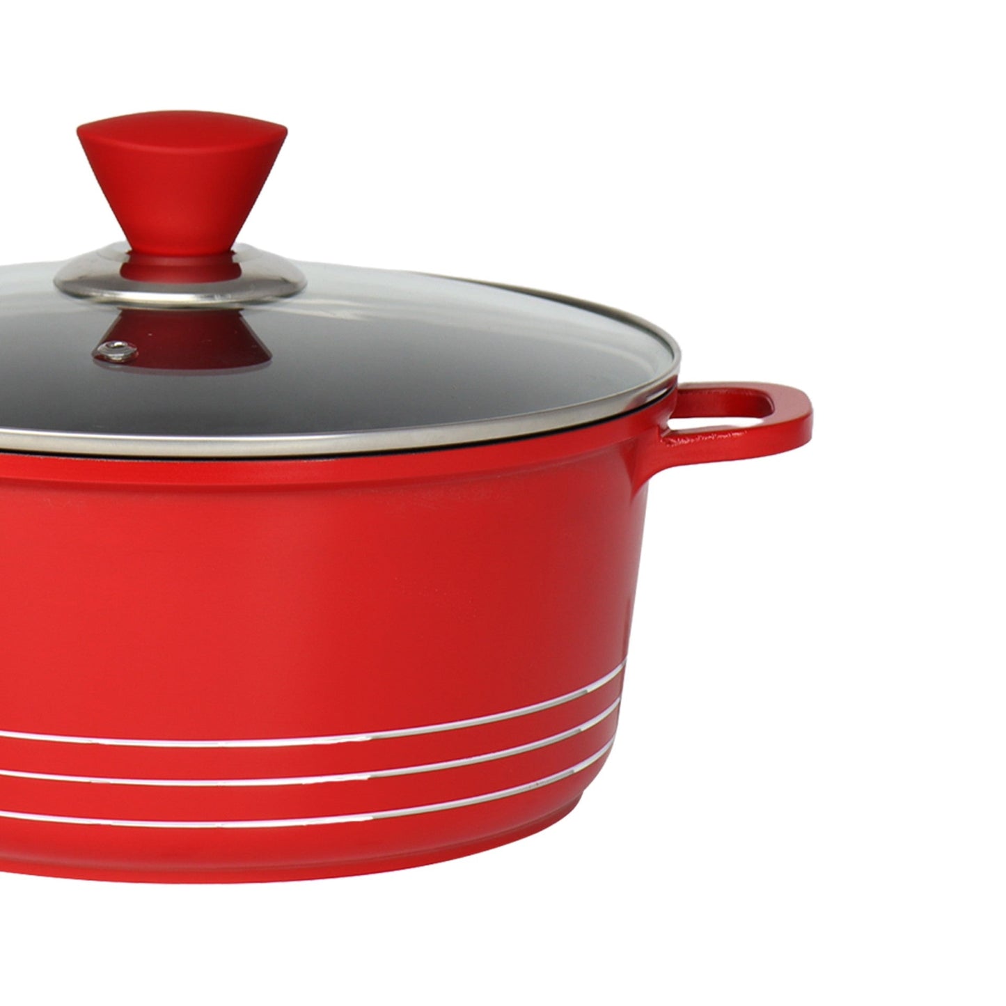 Laria Non Stick Die Cast Stockpot Pan Set 4pcs Red 10742 (Big Parcel Rate)