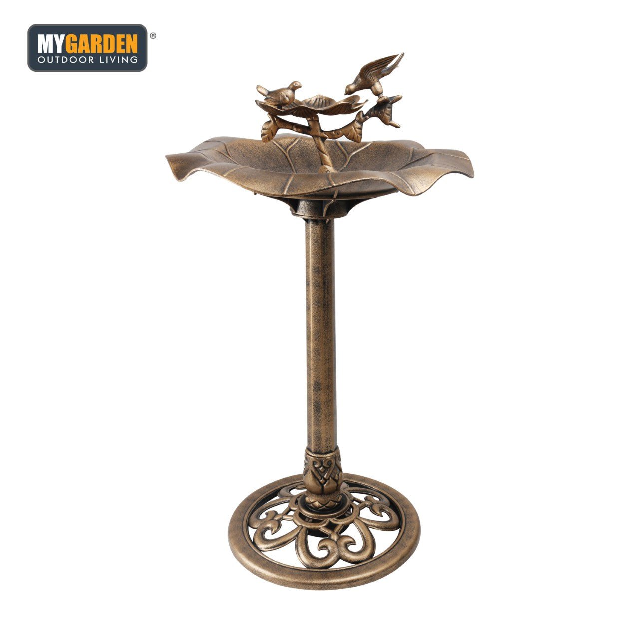 Traditional Weatherproof Bronze Effect Garden Bird Bath 1036 (Parcel Rate)