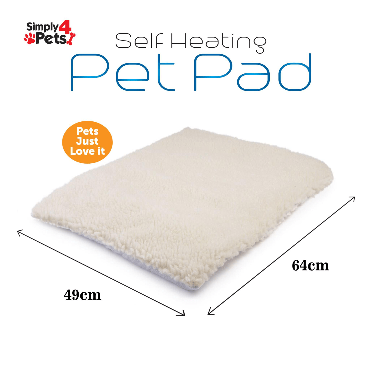 Self Heating Pet Blanket Pad Medium Size 49 x 64cm 9437 (Parcel Rate)