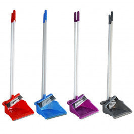 Plastic Small Economic Dustpan and Brush Set Assorted Colours ZP139 A (Big Parcel Rate)